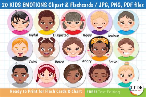 Kids Emotions Clipart Graphic by TitaDigitalArts · Creative Fabrica