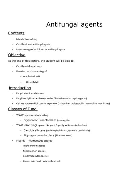 Chapter - 17 Antifungal agents - Antifungal agents Contents ...