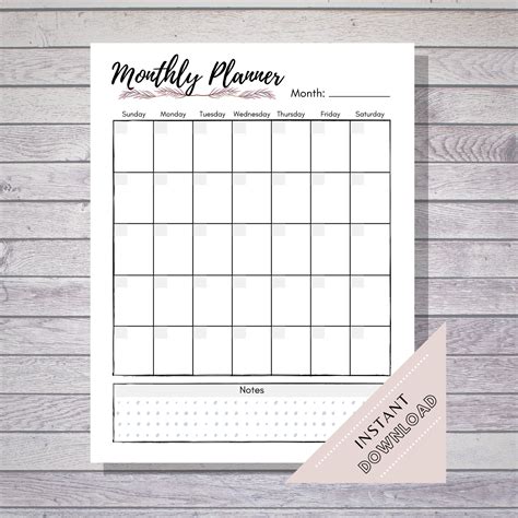 Monthly Planner, Calendar Printable, Printable Planner, Monthly Planner ...