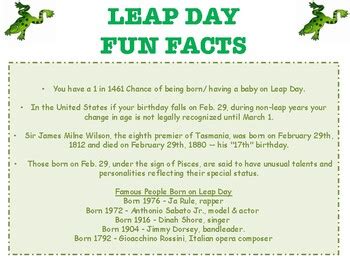 Leap Day Fun Facts, Thinking Questions, Poem & Math! | TpT