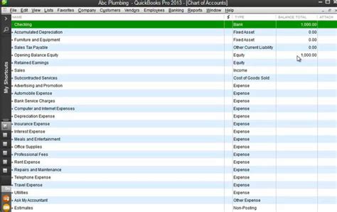 Creating A Chart Of Accounts In Quickbooks - Chart Walls