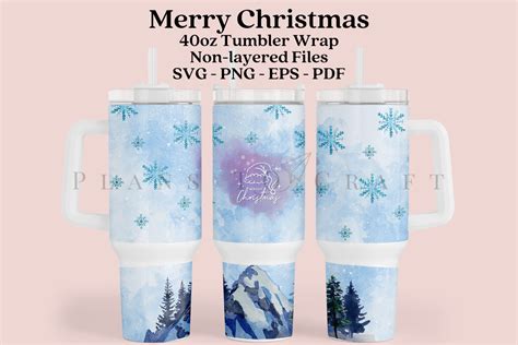 Merry Christmas 40oz Tumbler Wrap SVG Graphic by planstocraft ...