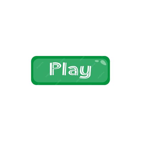 Premium Vector | Cute green play button. vector illustration on white ...