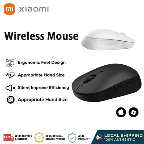 Xiaomi Mi Wireless Silent Mouse Dual-Mode Ergonomic Bluetooth 2.4gHz ...