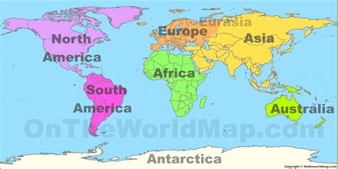 World map with continents