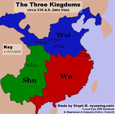 Three Kingdoms, circa 220 AD | Ancient china lessons, China map ...