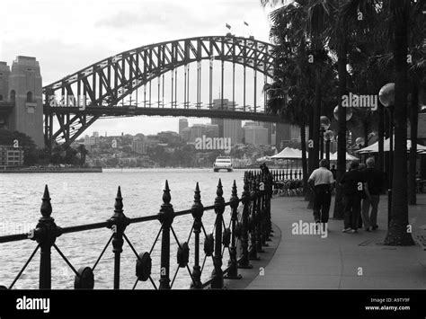 View of Sydney Harbour Bridge from Circular Quay Sydney New South Wales ...