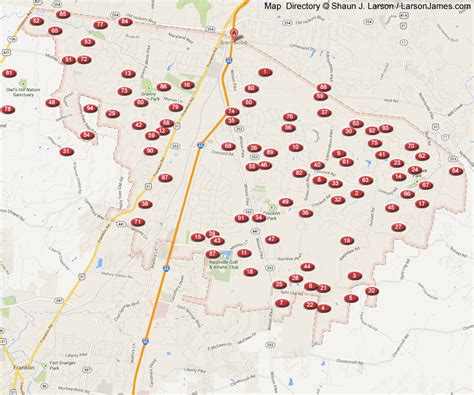 Brentwood TN Neighborhoods Map