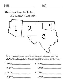 Southwest And West States And Capitals