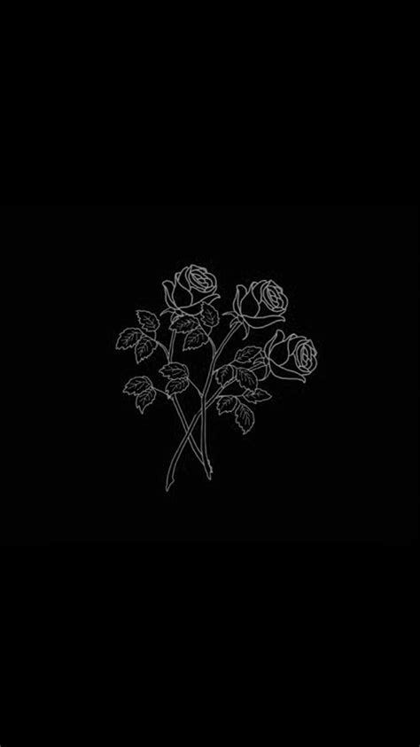 Aesthetic Black And White Flowers, Aesthetic Flower Dark HD phone ...