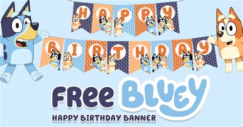 Happy Birthday Bluey Printable Images