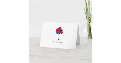 Red & Blue Balloons - Thank You Greeting Card | Zazzle