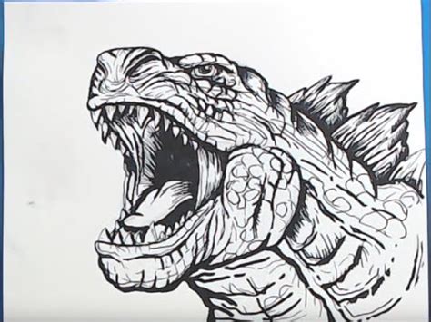 How to draw Godzilla realistic | How to draw godzilla | Monster ...