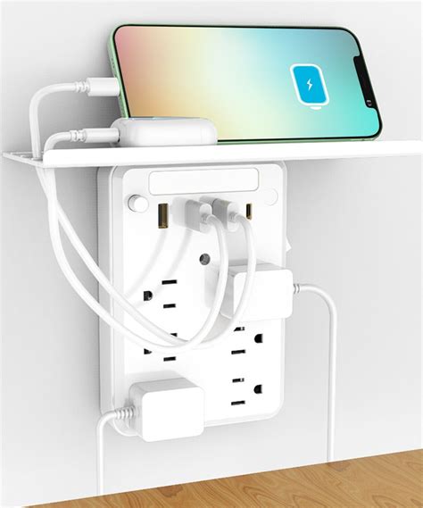 White outlet extender shelf wall plug – Artofit