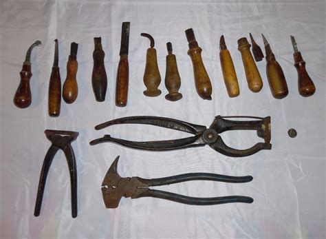 Antique Cobbler Tools Vintage Leather Shoe Maker Lot Of 15 Total | What ...