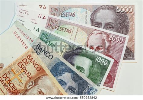 Banknotes Spain Spanish Peseta 200 500 Stock Photo 550952842 | Shutterstock