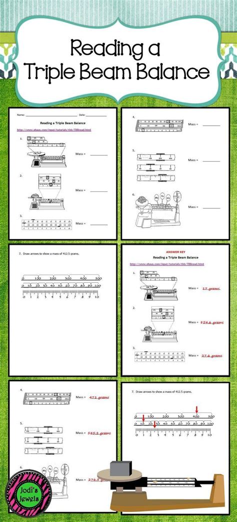 Triple Beam Balance Practice Worksheet Reading A Triple Beam Balance ...