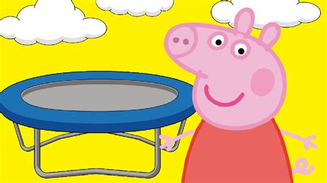 #Peppa Pig Trampoline Adventure #Funny Story #Rainbow Hugs - YouTube