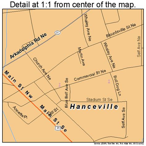 Hanceville Alabama Street Map 0132968