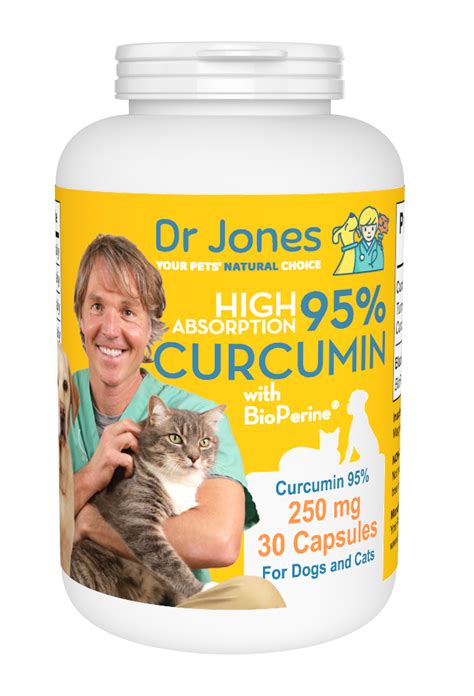 Dr. Jones’ Ultimate High Absorption 95% Curcumin for Dogs and Cats (30 ...