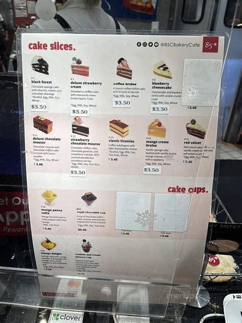 Online Menu of 85 Degrees C Bakery Cafe, Sugar Land, TX