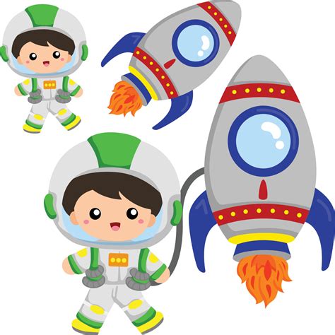 Kids in Outer Space Vector Clipart 6820661 Vector Art at Vecteezy