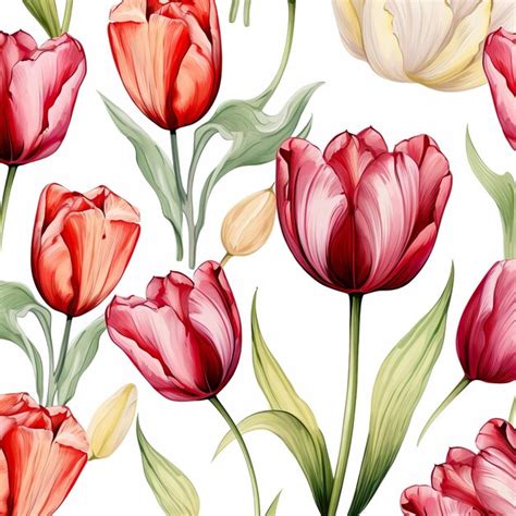 Premium AI Image | Watercolor Tulips wallpaper