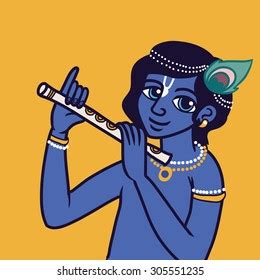 Krishna Flute Cartoon Background Stock Illustration 305551235 ...