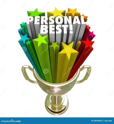 Personal Best Winner Trophy Pride In Accomplishment Royalty Free Stock ...