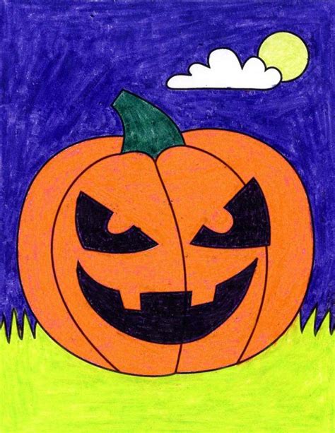 pumpkin drawing easy halloween - Hoyt Yost