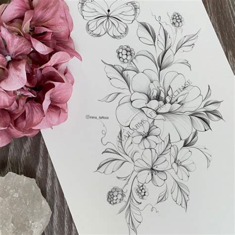 Peony Flower Drawing