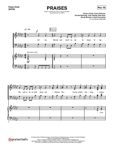 PRAISES Sheet Music PDF (ELEVATION RHYTHM) - PraiseCharts