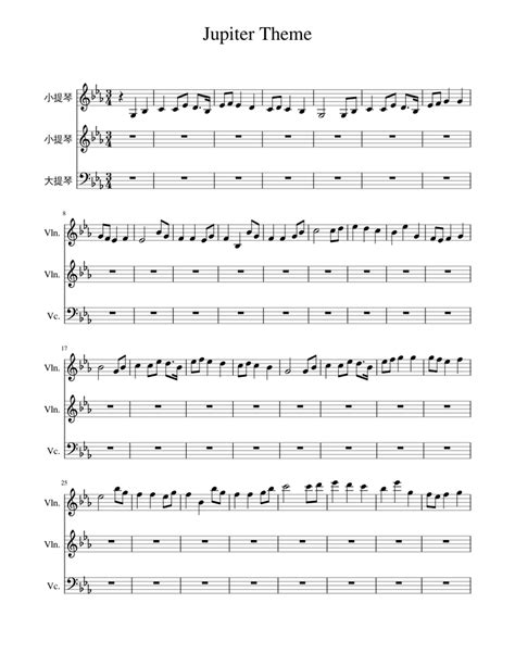 Jupiter Theme Sheet music for Violin, Cello | Download free in PDF or ...