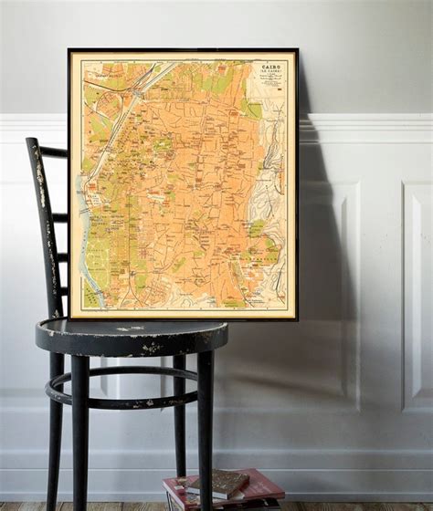 Old Map of Cairo Cairo Map Restored Fine Reproduction Historical Map ...