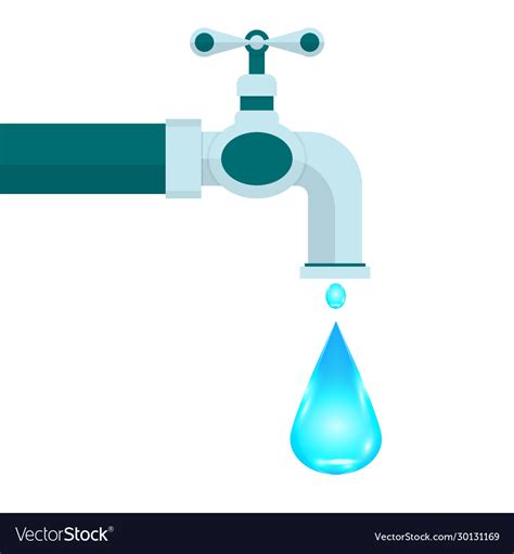 Crane dripping water cartoon for your Royalty Free Vector