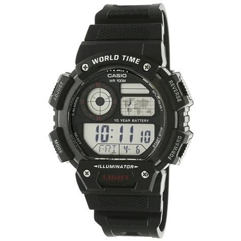 Casio - Casio Men's Classic Digital World Time Watch, Black - AE1400WH ...