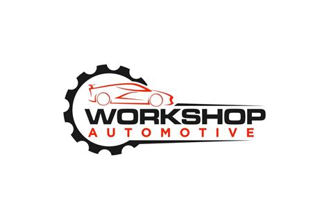 Premium Vector | Automotive workshop car garage logo design with gear ...