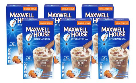 Maxwell House International Hazelnut Iced Latte Instant Coffee Sticks ...