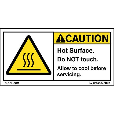 Caution - Hot Surface Safety Label (2"x4")