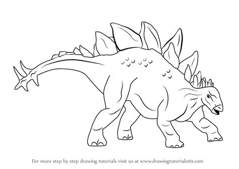 How to Draw Stegosaurus Dinosaur (Dinosaurs) Step by Step ...