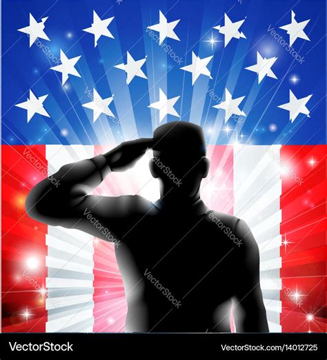 Soldier Saluting Flag