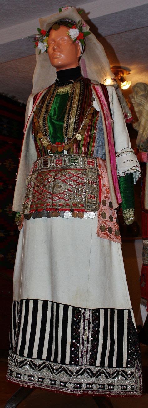 Traditional bridal costume from Macedonia, early 20th century. On ...