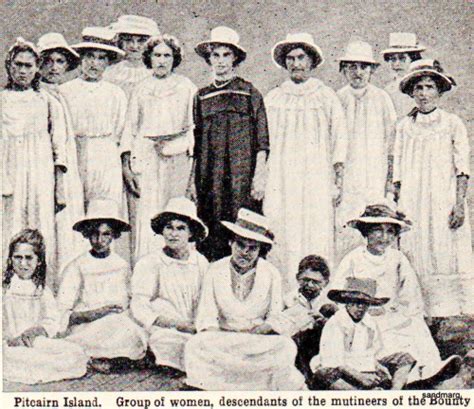 1914 Pitcairn Island. Group of women, descendants...