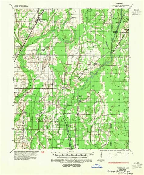 Tuckerman, Arkansas 1935 (1954) USGS Old Topo Map Reprint 15x15 AR Quad ...