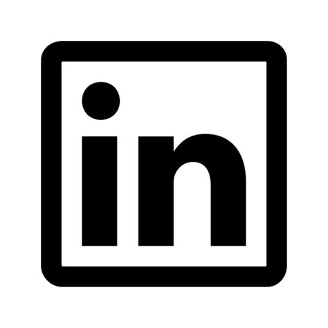 Linkedin Icon Black And White #424469 - Free Icons Library