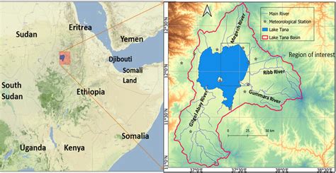 Map of the Horn of Africa indicating the location of Lake Tana ...