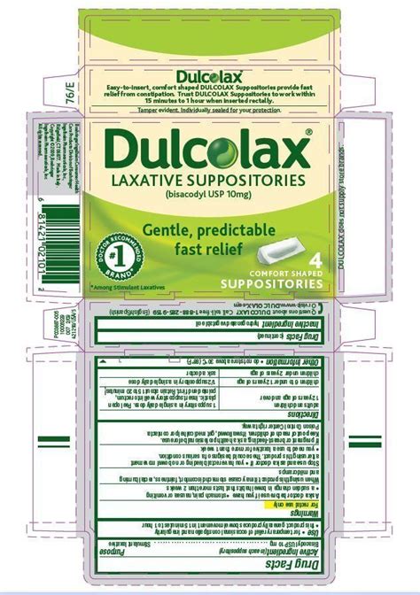 Dulcolax Suppository - FDA prescribing information, side effects and uses