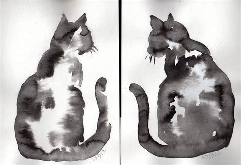 Black and White Cats Painting by susan barackman | Saatchi Art