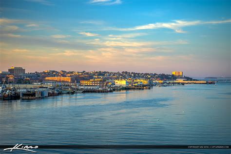 Portland Maine City Skyline Downtown Marina Harbor