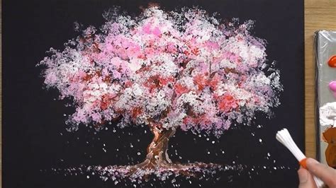 How to Paint a Cherry Tree in Acrylic – Sakura Q-tip Painting ...